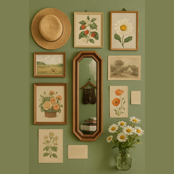 Vintage Other - 1970s Gold Rectangle Midcentury Modern Mirror